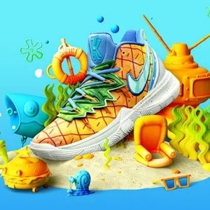 Brandnew Kyrie 5 Spongebob Pineapple House size 10